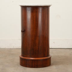 English 19th Century Mahogany Round Bedside Table