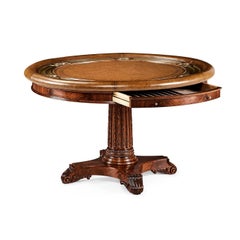 English Mahogany Round Poker Table