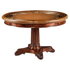English Mahogany Round Poker Table