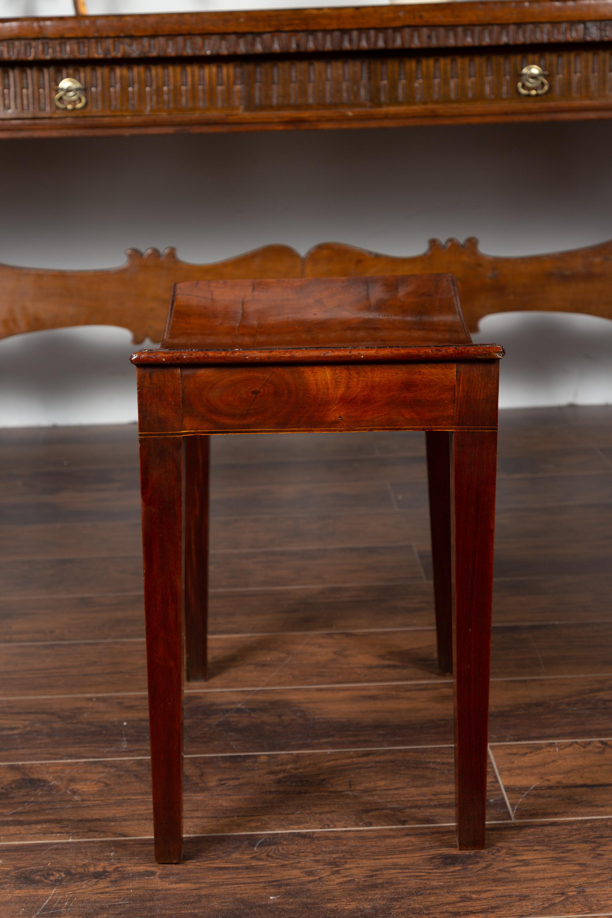 English Mahogany Saddle Seat Stool with Tapered Legs, circa 1850 2