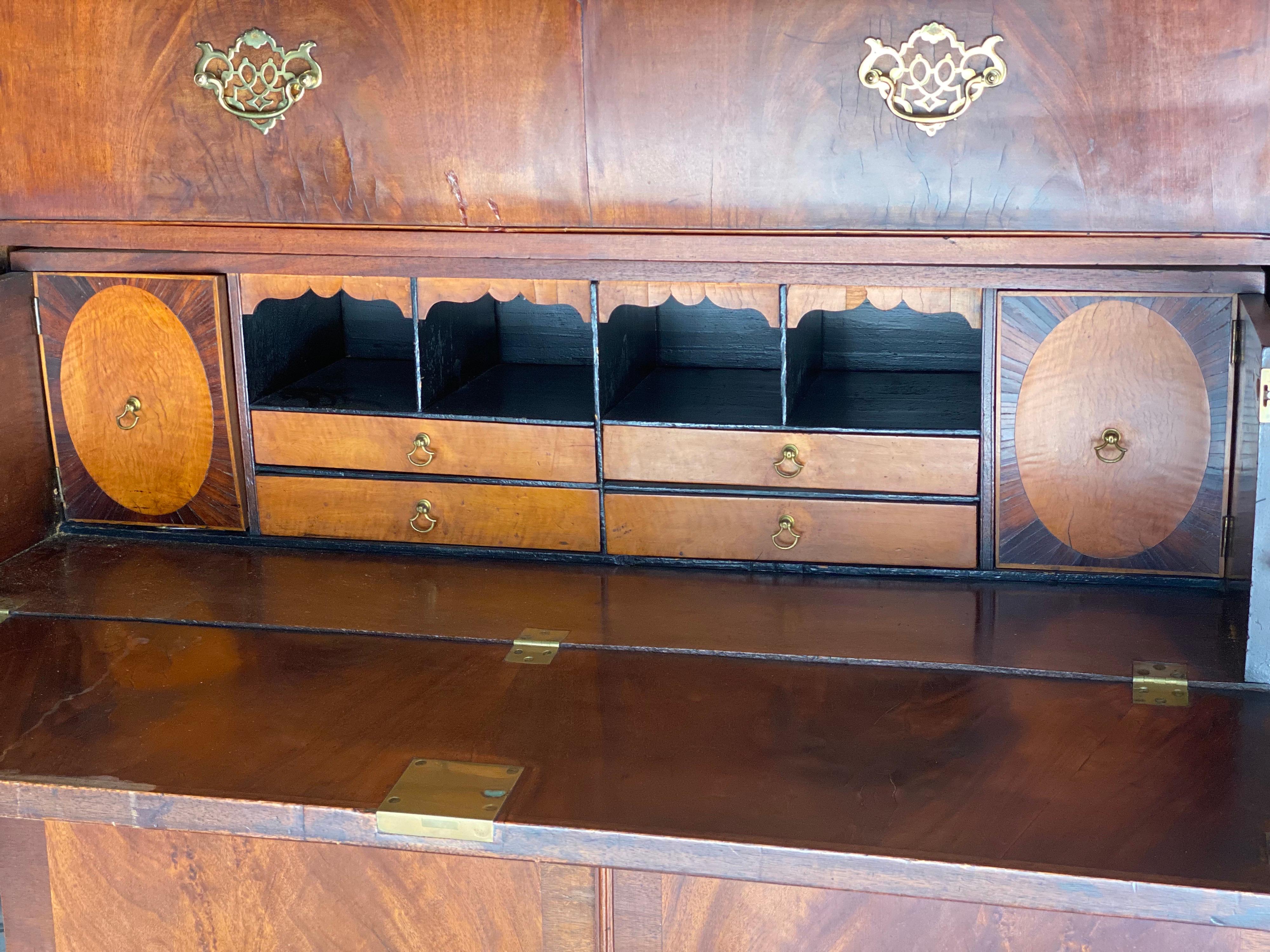English Mahogany Secretary Desk, 19th Century In Good Condition For Sale In Southampton, NY