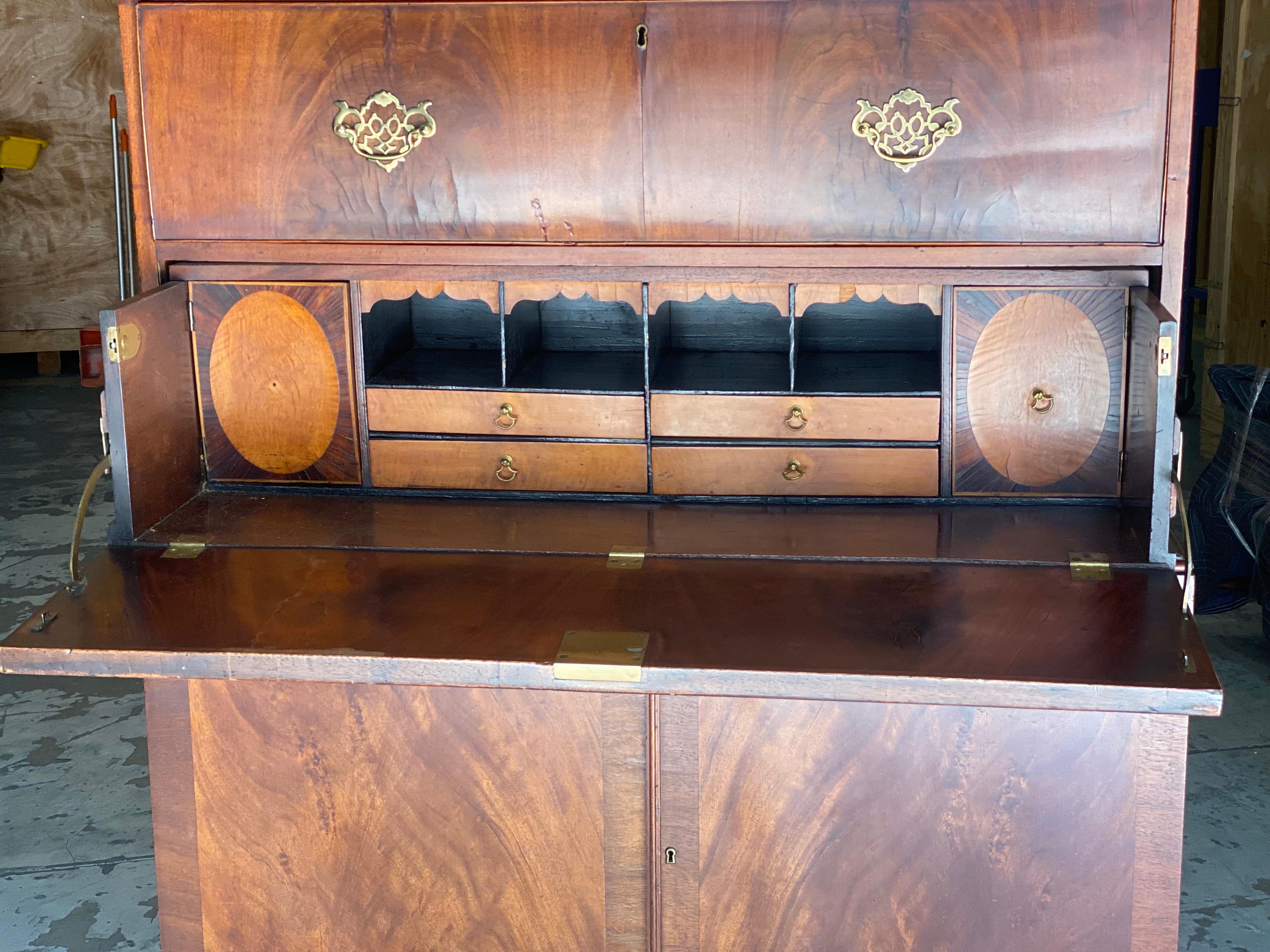 English Mahogany Secretary Desk, 19th Century For Sale 2