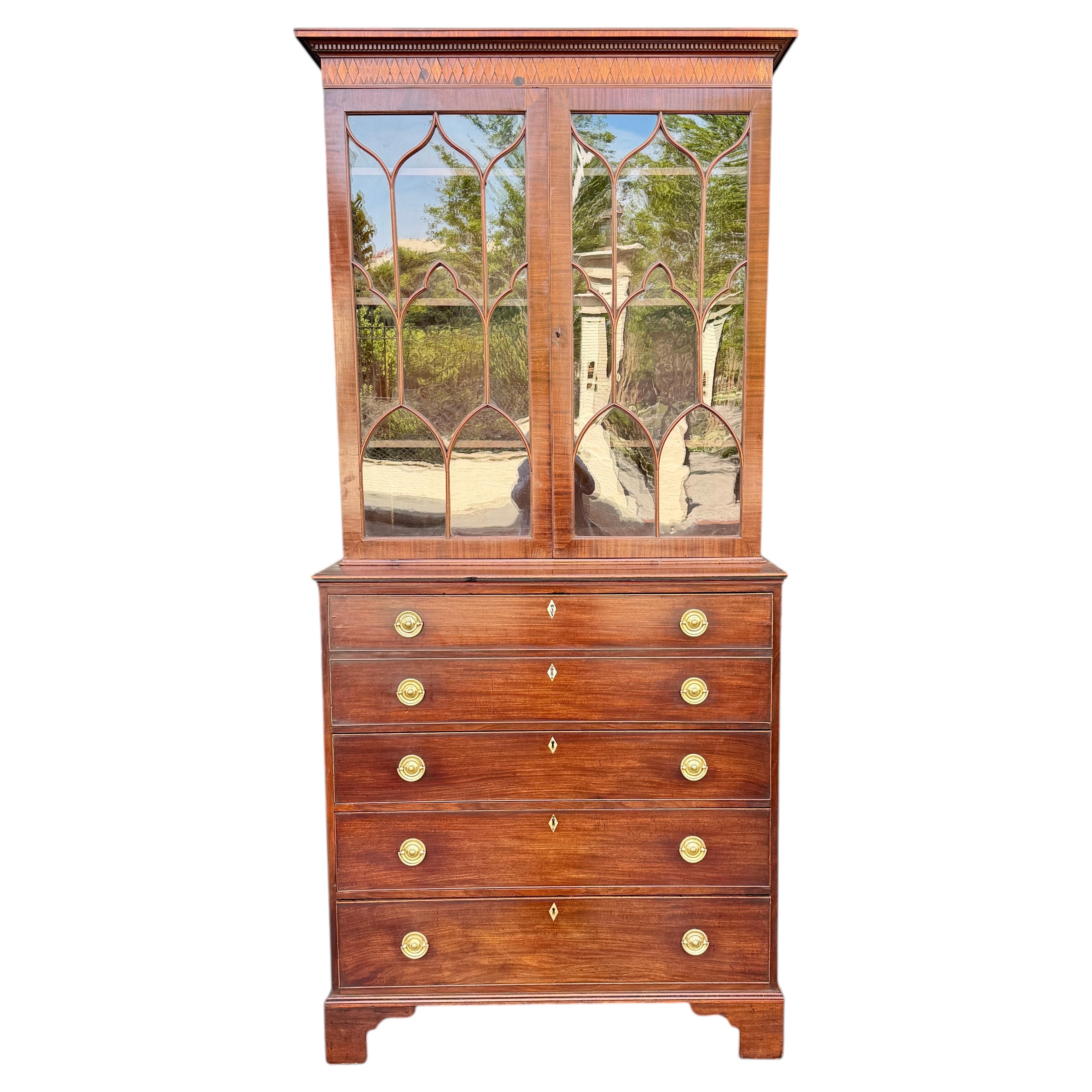 19th Century English mahogany secretary desk