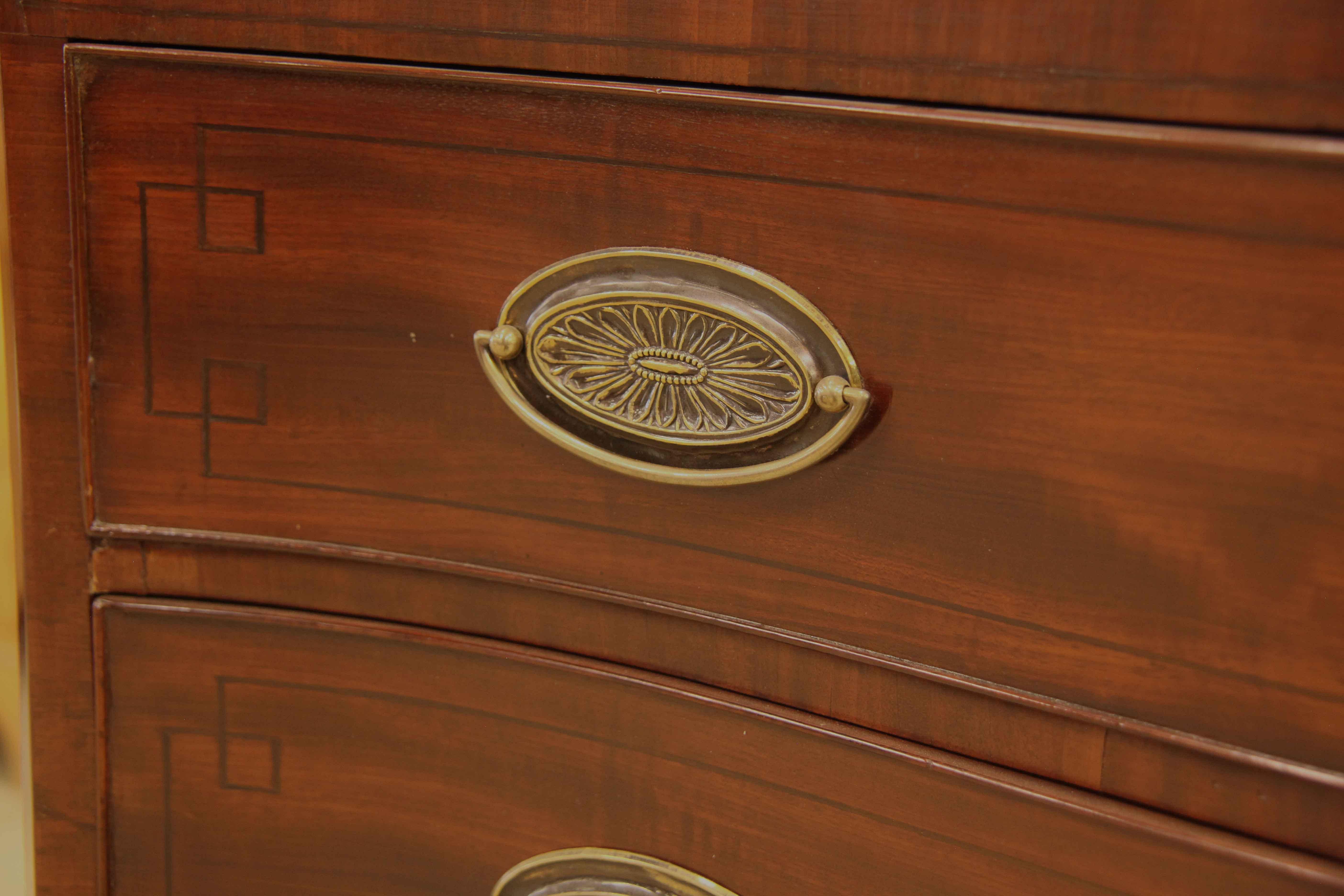 English Mahogany Serpentine Chest For Sale 5