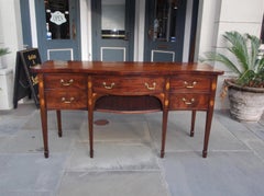 English Mahogany Serpentine Tambour and Inlaid Sideboard, Circa 1790