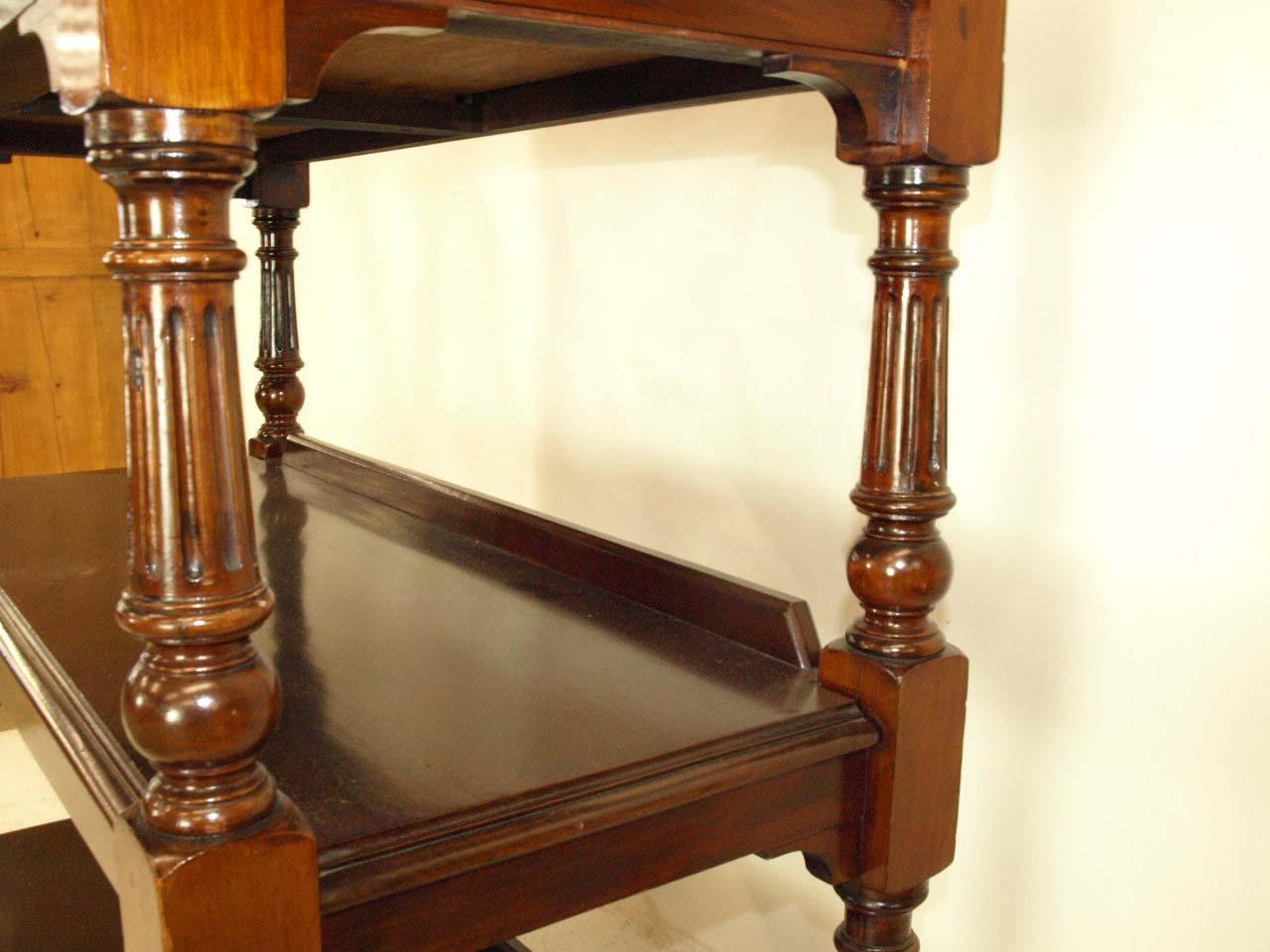Late 19th Century English Mahogany Serving Trolley For Sale