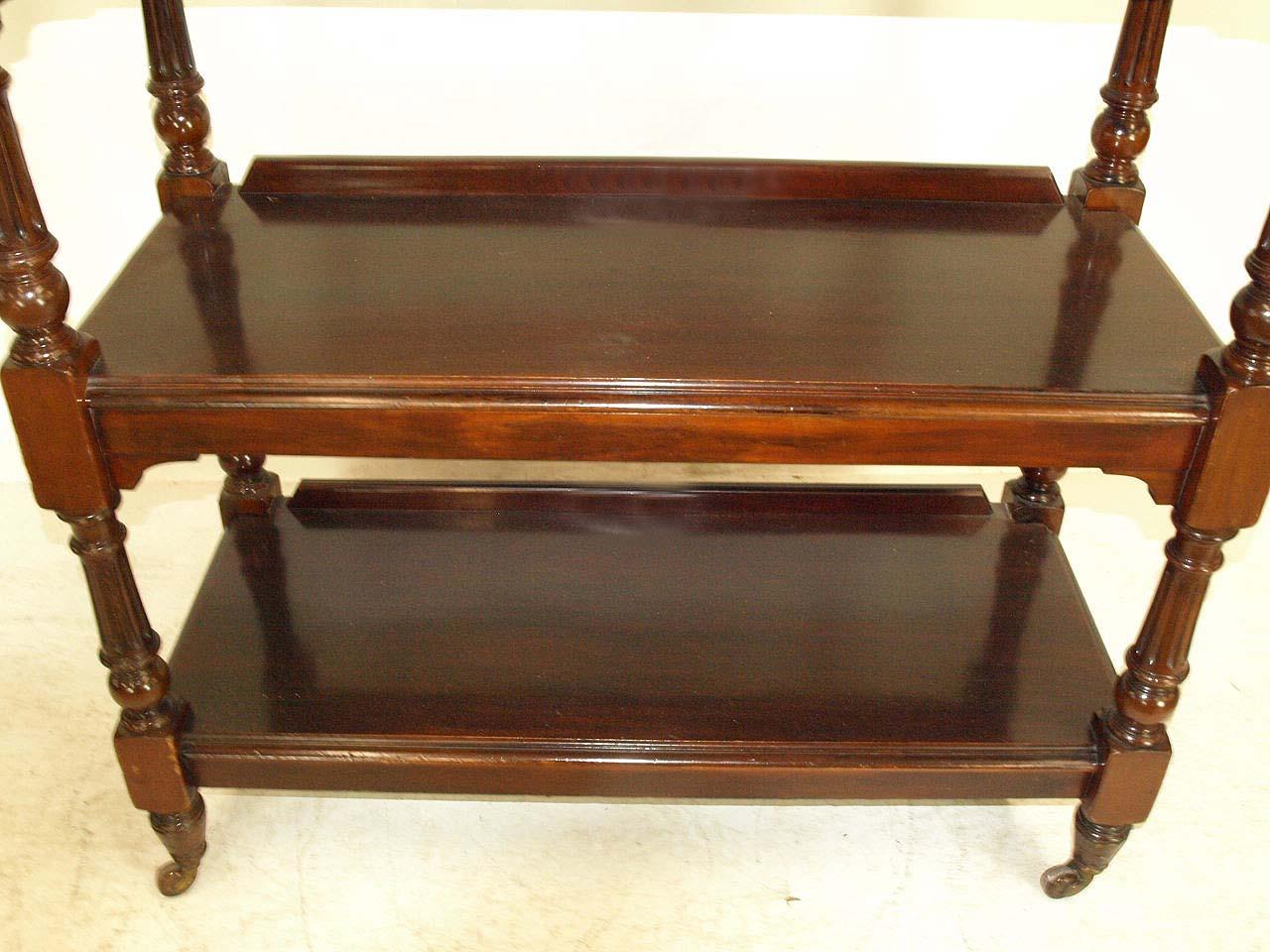 English Mahogany Serving Trolley For Sale 3