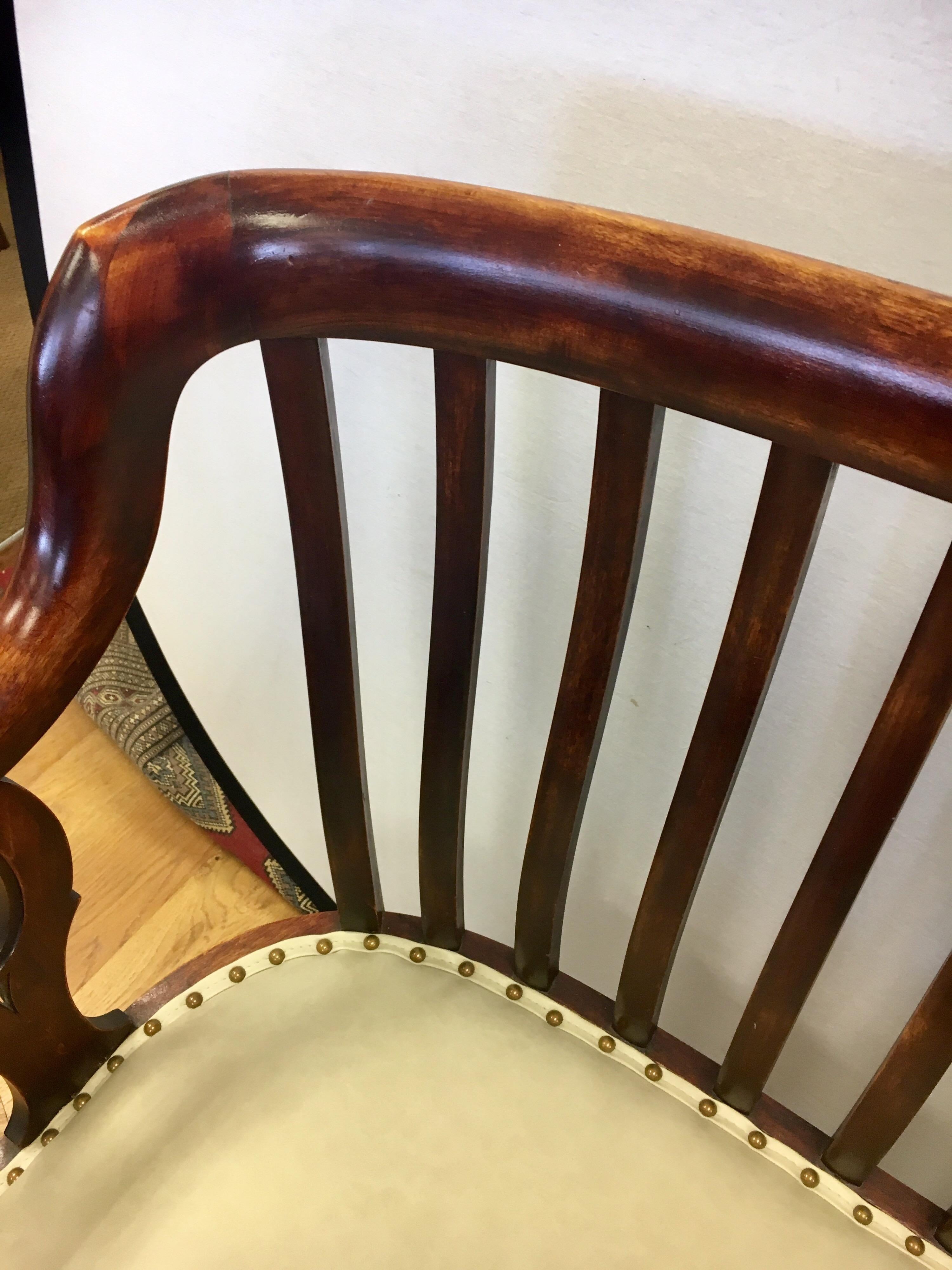 English Mahogany Settee Bench Fully Restored with New Upholstery Made in England 6