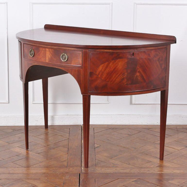 20th Century English Mahogany Sheraton Revival Demi-Lune Console