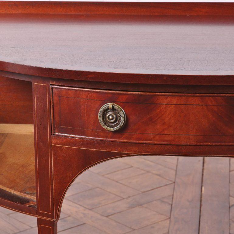 English Mahogany Sheraton Revival Demi-Lune Console 1