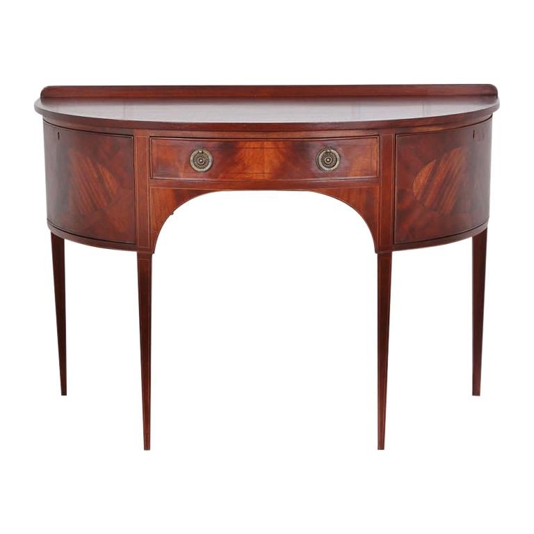 English Mahogany Sheraton Revival Demi-Lune Console