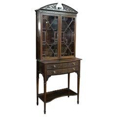 English Mahogany Showcase Cabinet, 19th Century