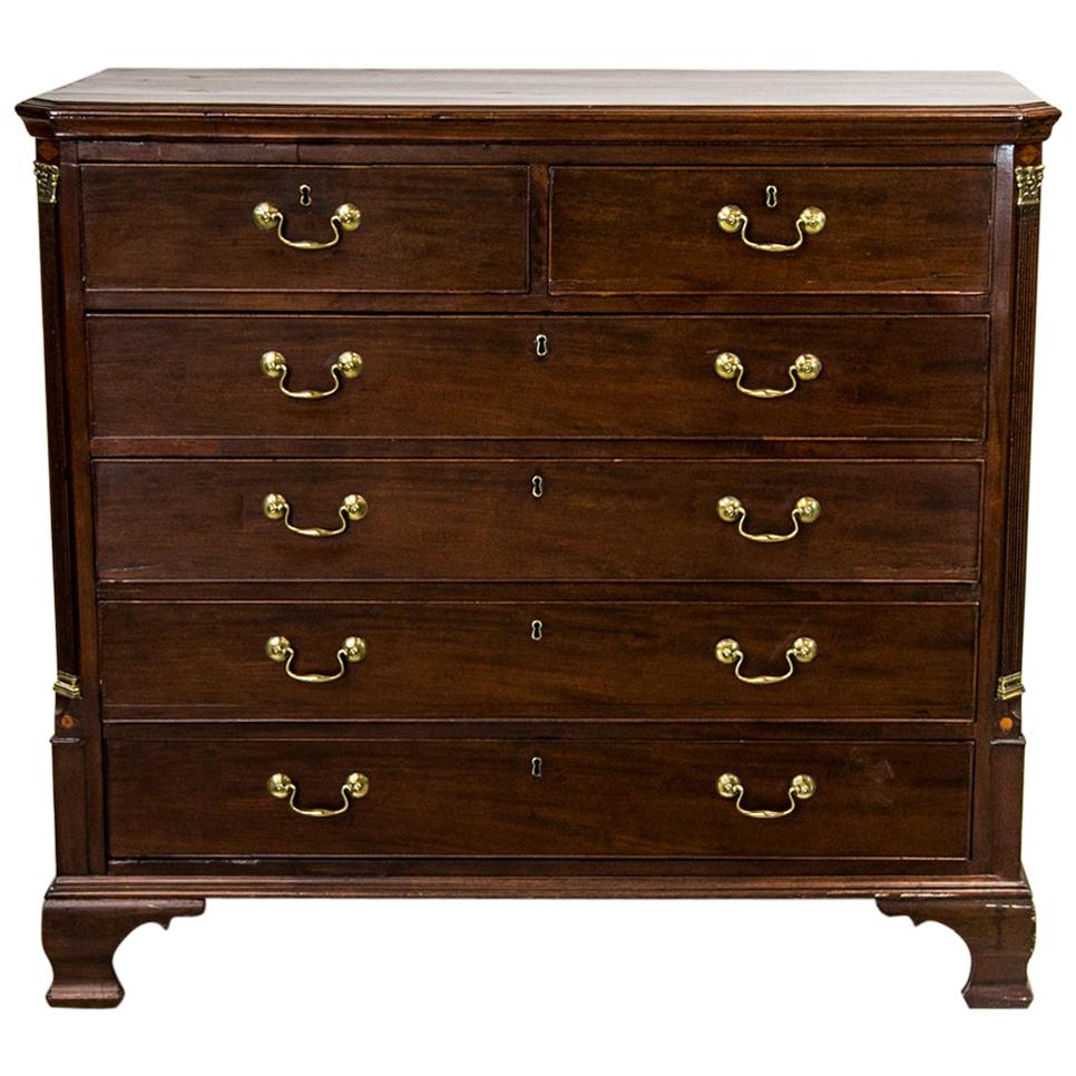 English Mahogany Six Drawer Chest