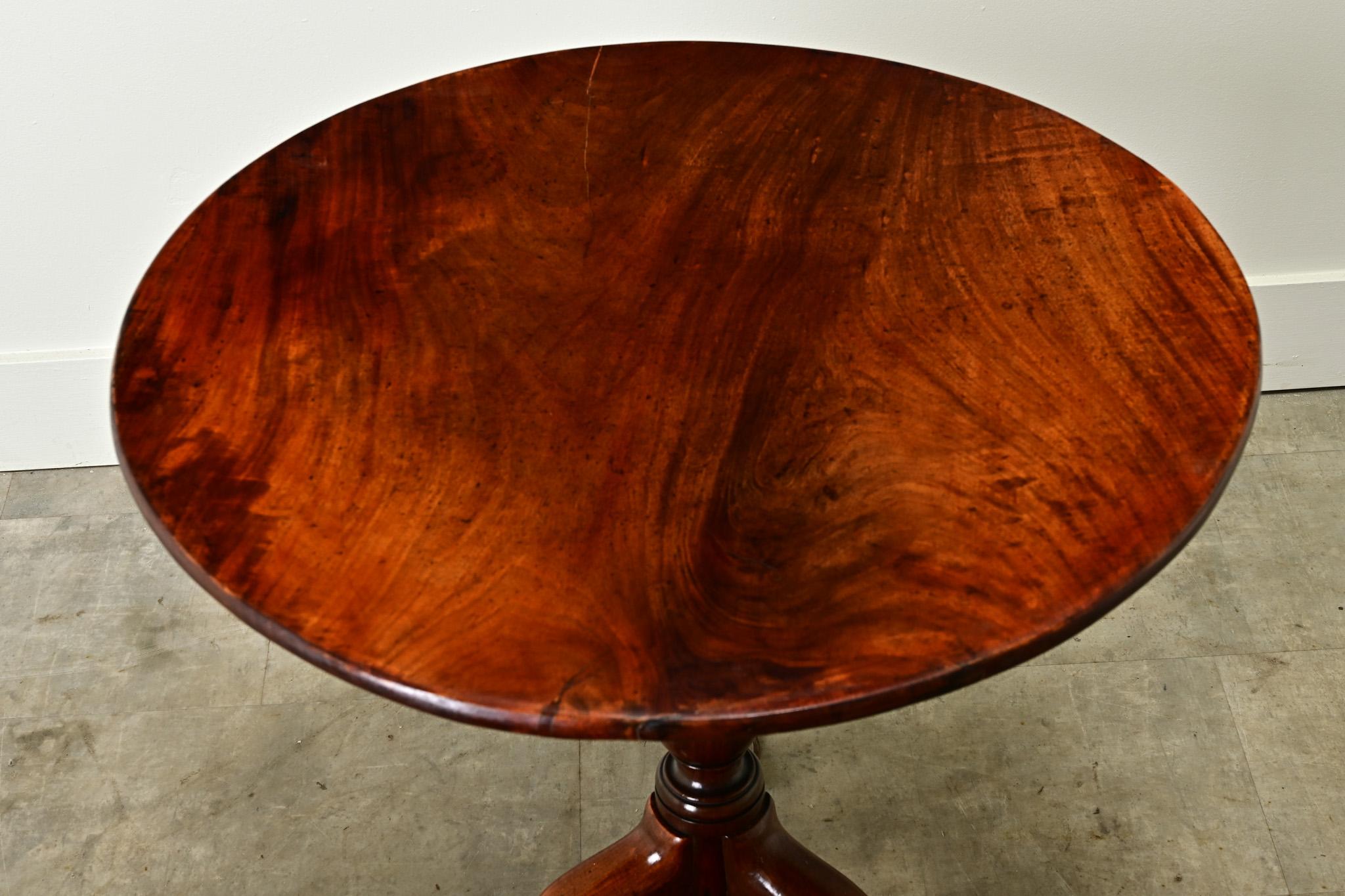 19th Century English Mahogany Spinning Tilt-Top Table