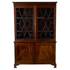 English Mahogany Step Back Bookcase