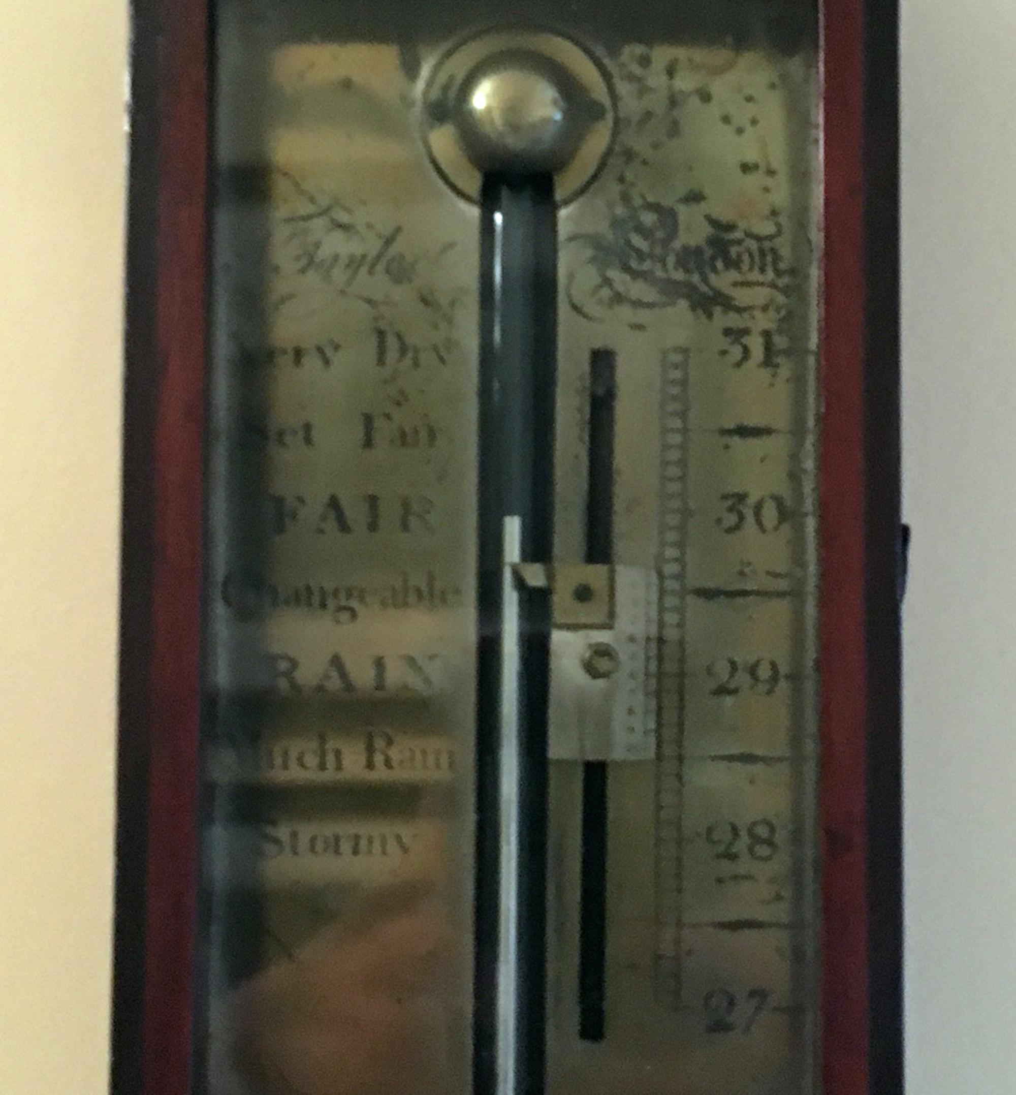 English Mahogany Stick Barometer Signed T. Taylor London In Good Condition For Sale In Savannah, GA