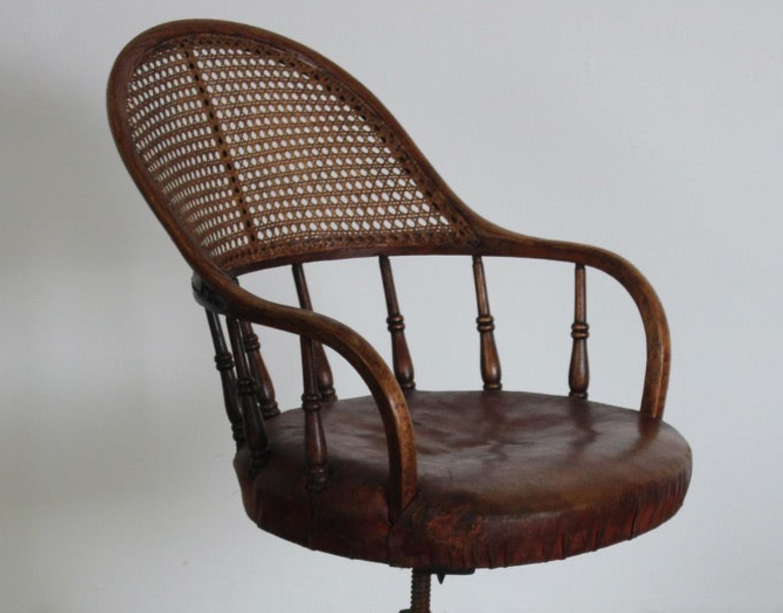 Late 19th Century English Mahogany Swivel Desk Chair