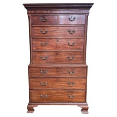 English Mahogany Tallboy Chest of Drawers, 19th Century