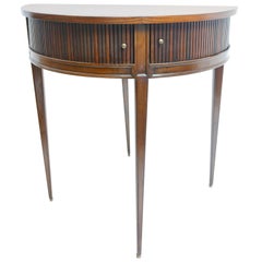 English Mahogany Tambour Door Game Table with Star Inlay, Early 19th Century