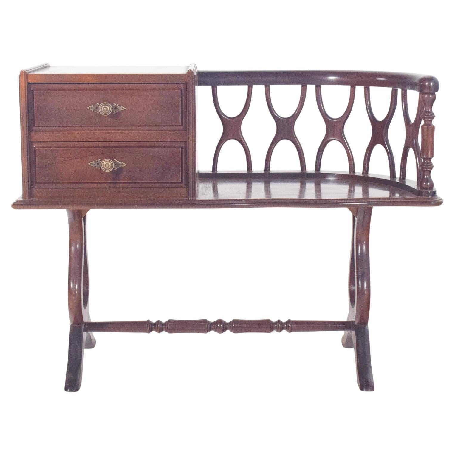 English Mahogany Telephone Stand For Sale