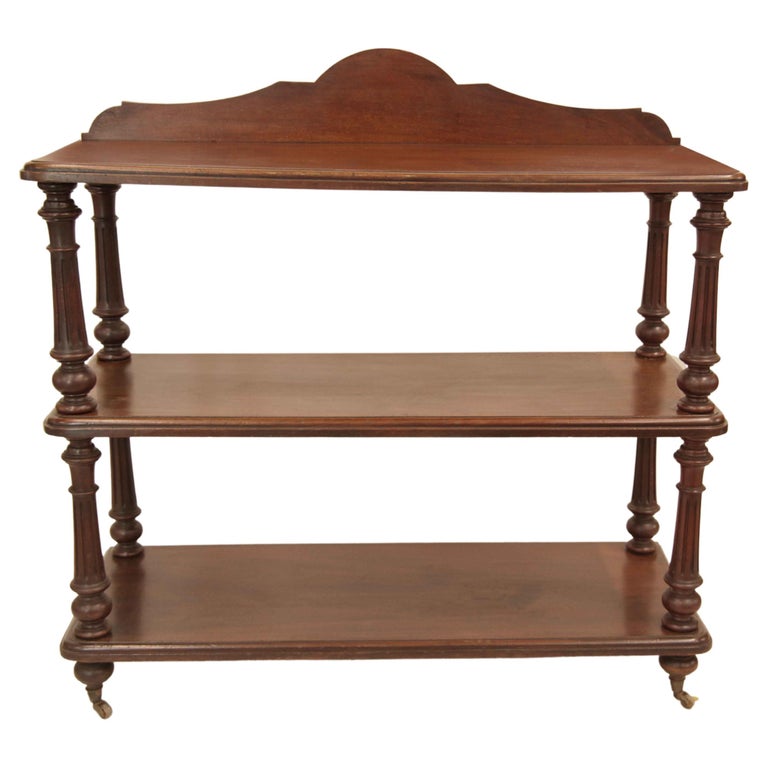 English Mahogany Three Tier Buffet For Sale at 1stDibs