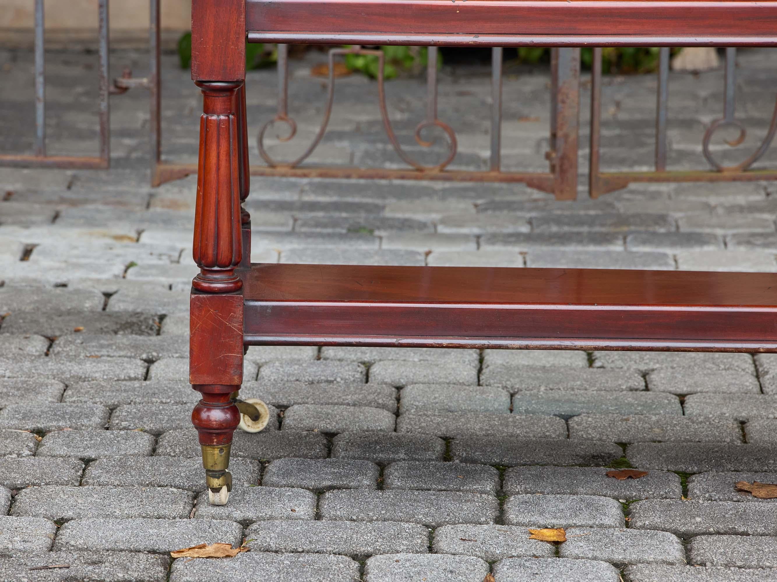 English Mahogany Three-Tier Trolley with Turned Legs, 19th Century For Sale 6