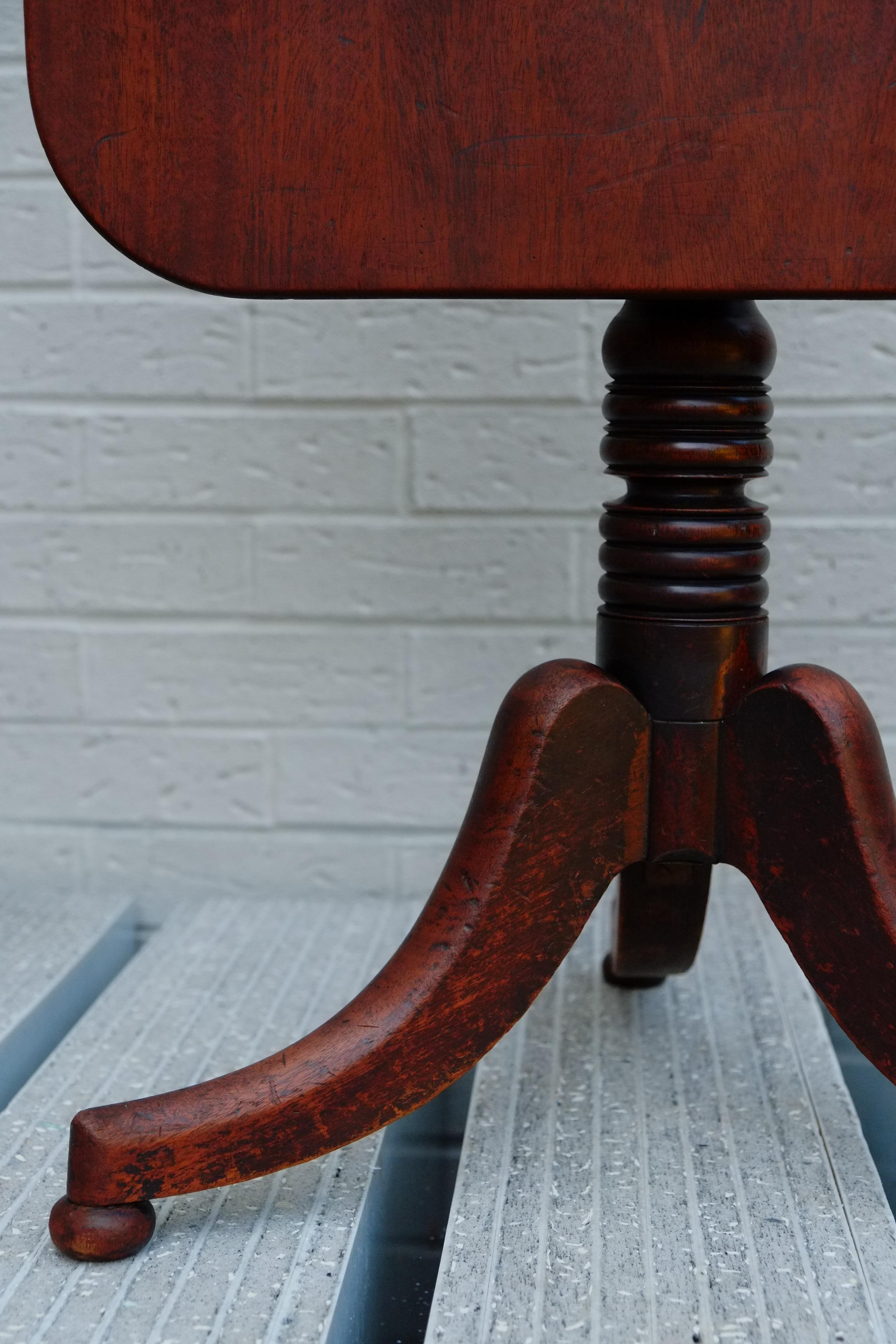 Late 19th Century Antique English Mahogany Tilt Top Occasional Lamp Table  For Sale