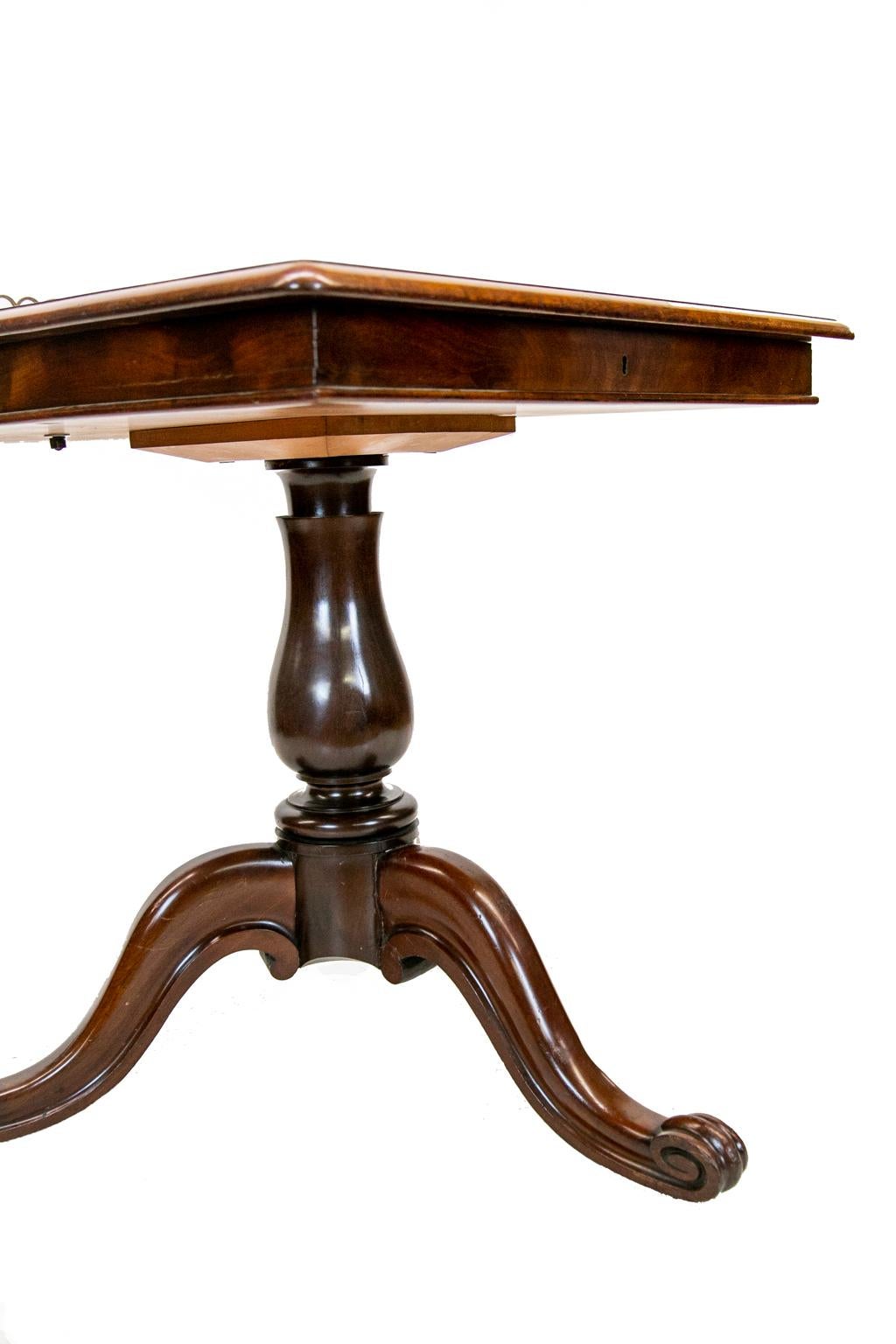 English Mahogany Tripod Gallery Center Table For Sale 2