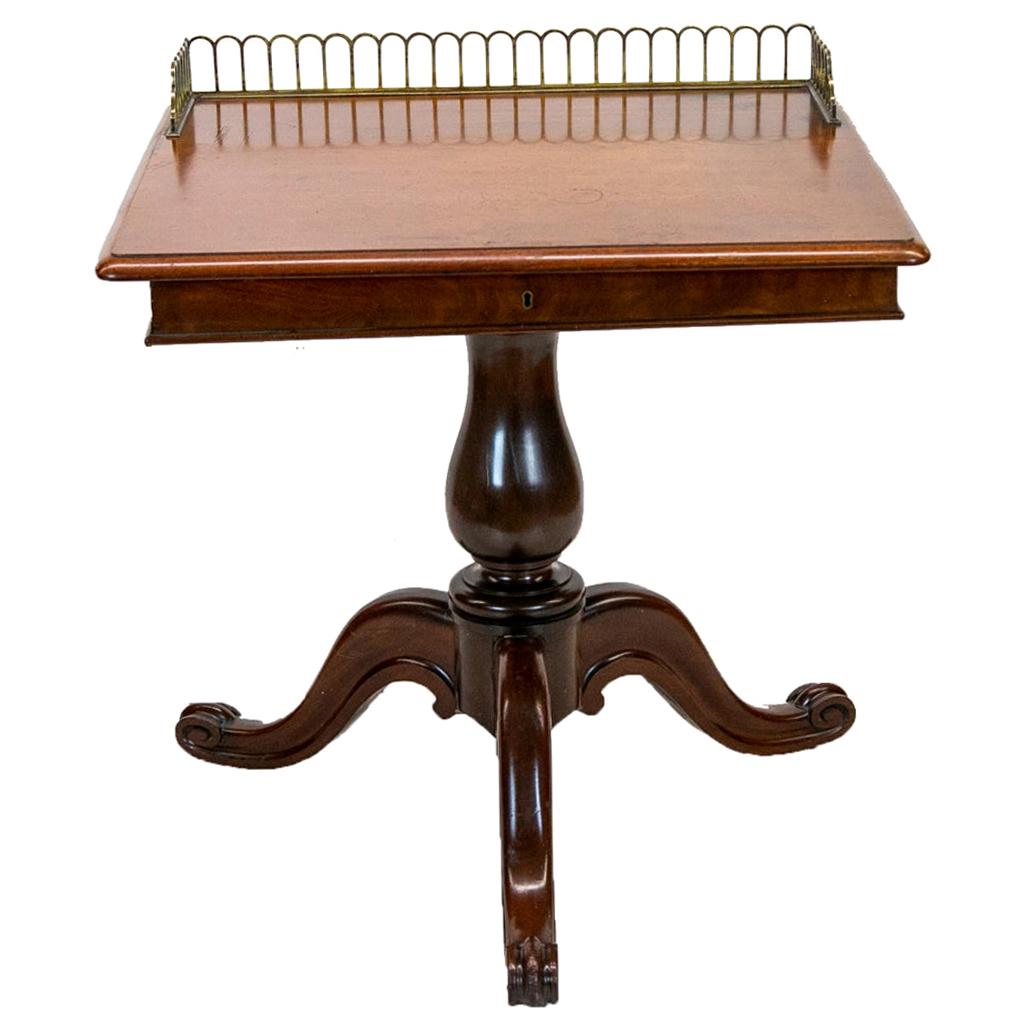 English Mahogany Tripod Gallery Center Table For Sale