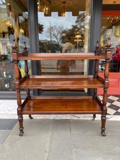 English mahogany trolley with carved  back splash mid 19th century