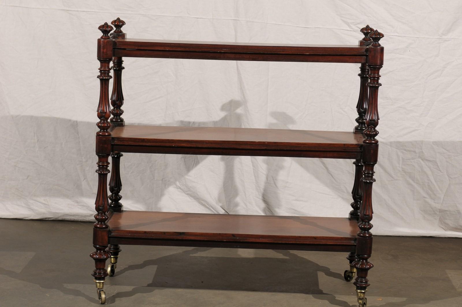 English Mahogany Trolley with Great Brass Wheels, circa 1840 For Sale 1