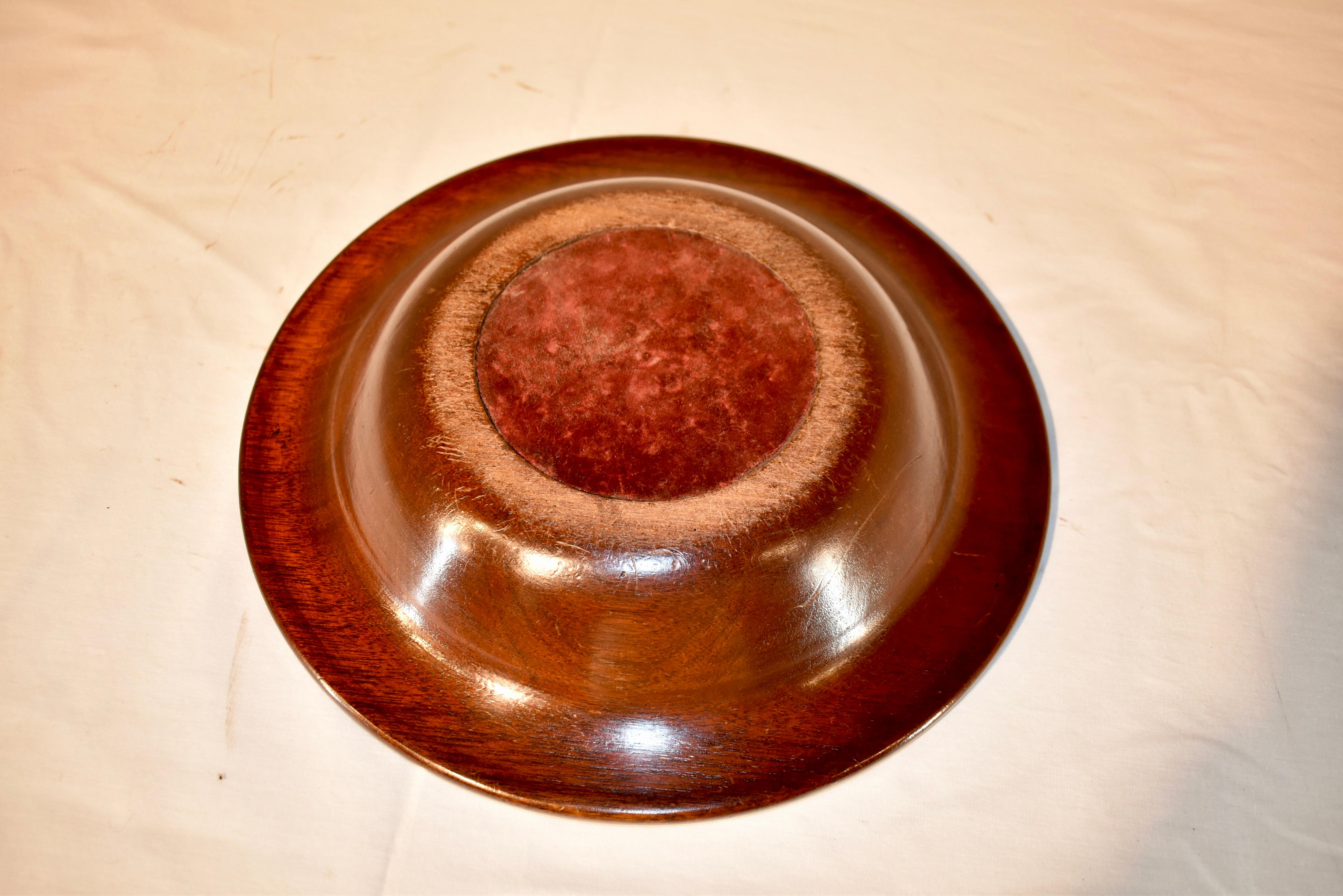 English Mahogany Turned Bowl, c. 1900 For Sale 1
