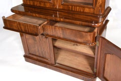 English Mahogany Two-Door Glazed Bookcase or China Cabinet, circa 1840