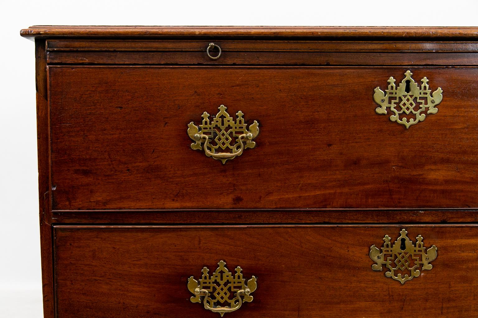Late 18th Century English Mahogany Two-Drawer Chest For Sale