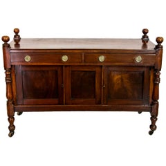 Antique English Mahogany Two-Drawer Server/Sideboard