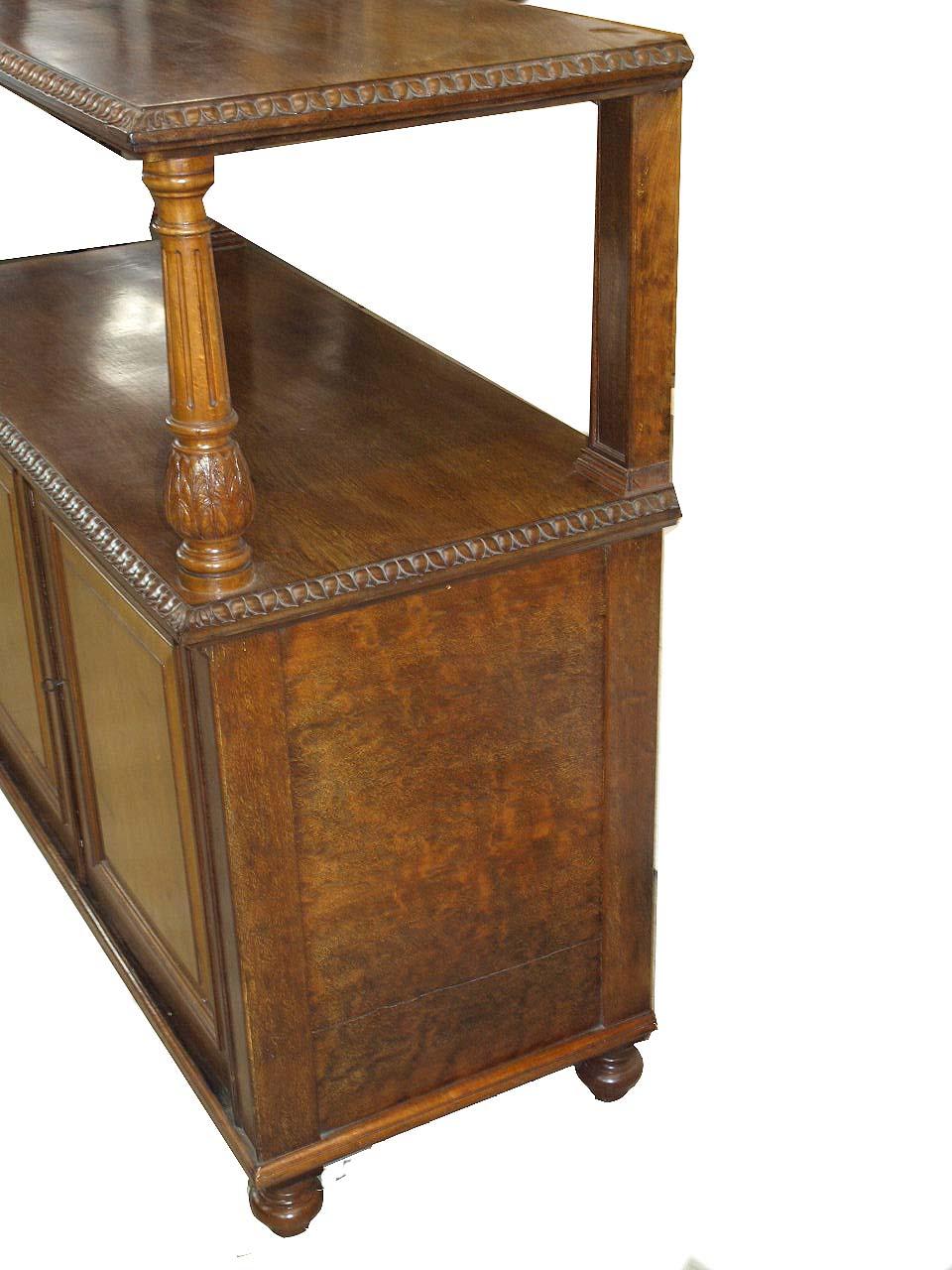 Hand-Carved English Mahogany Two Tier Server For Sale