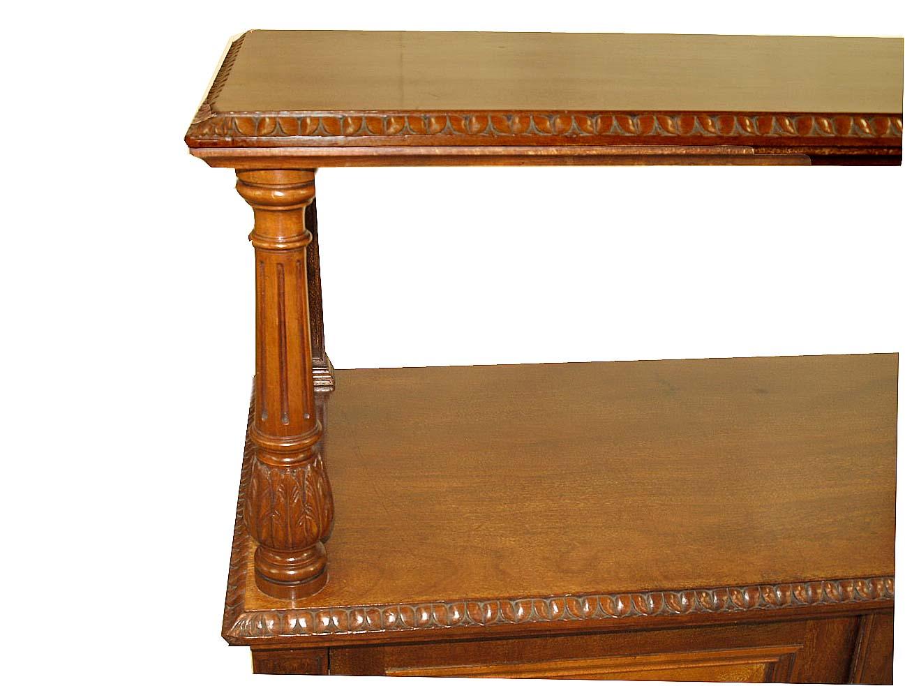 Late 19th Century English Mahogany Two Tier Server For Sale