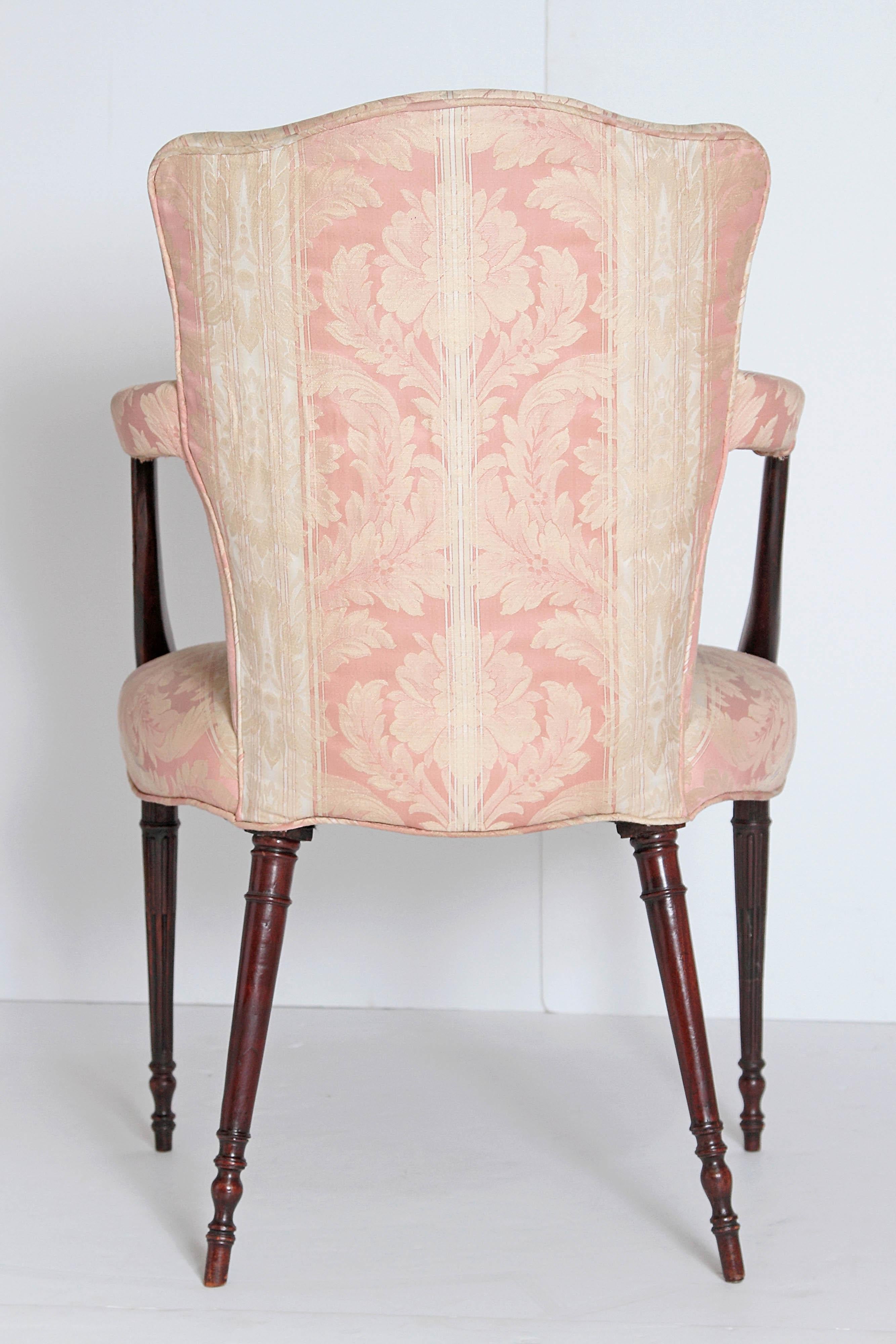 English Mahogany Upholstered Armchair In Good Condition In Dallas, TX