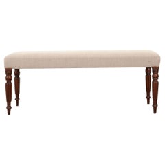 English Mahogany Upholstered Bench