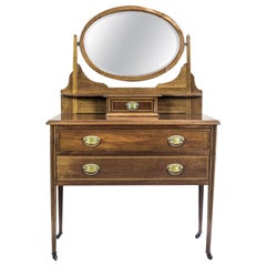 Antique English Mahogany Vanity in the Neoclassical Style