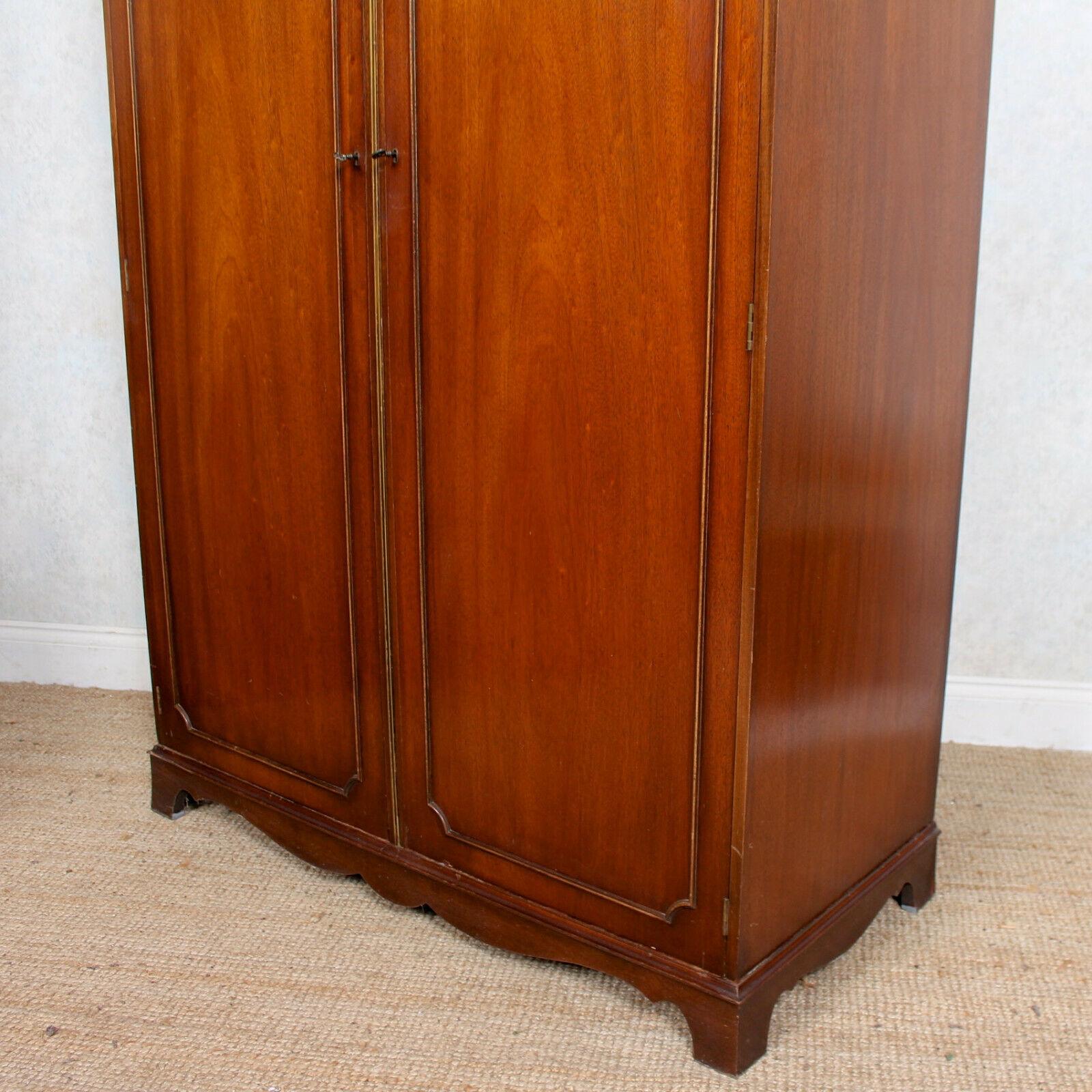 English Mahogany Wardrobe Bevan Funnell Antique Vintage Double Armoire For Sale 4