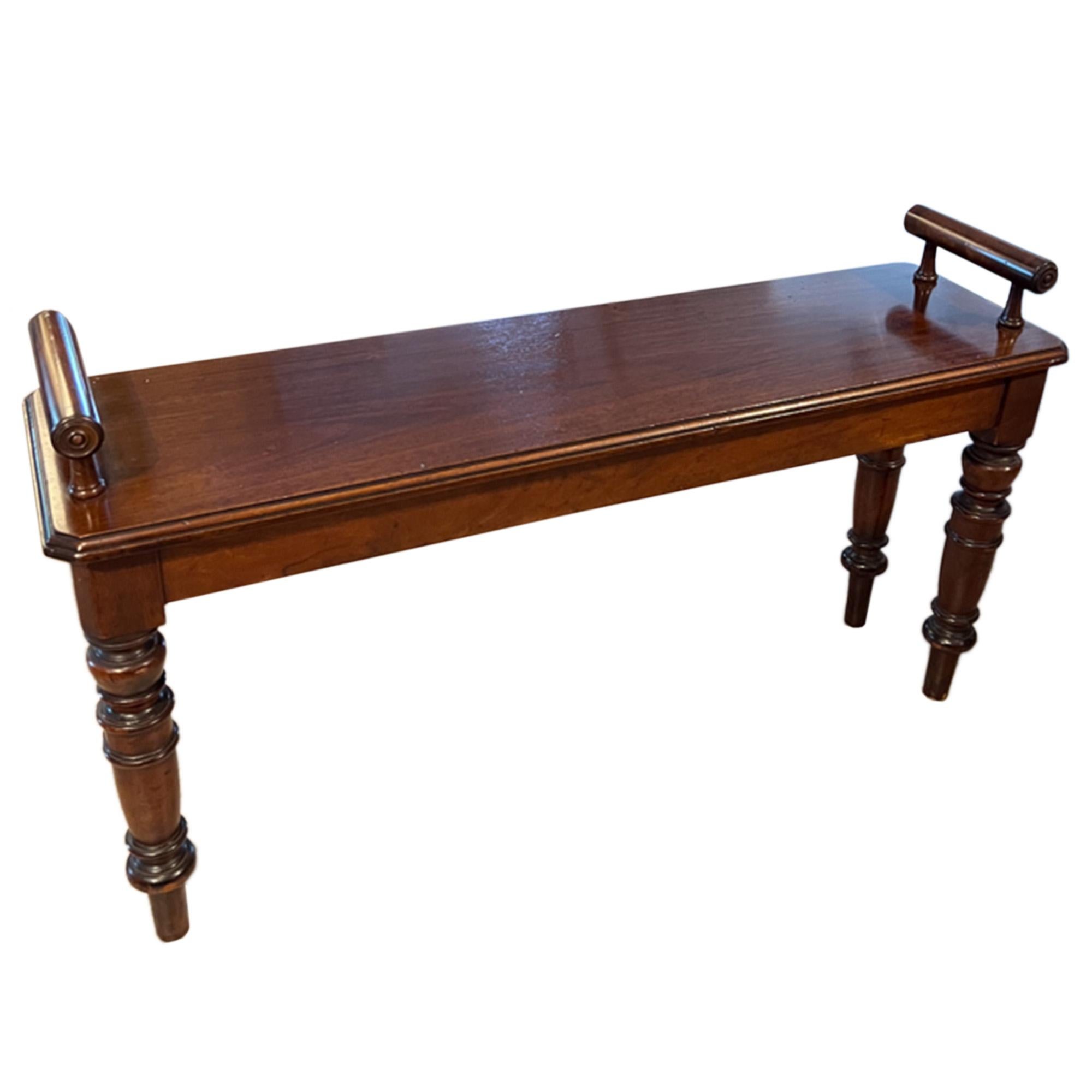 Hand-Crafted English Mahogany Window Seat For Sale