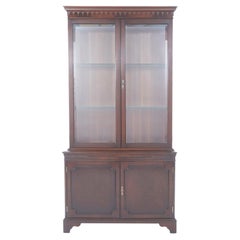 Antique English Mahogany Wood Cabinet / Bookcase