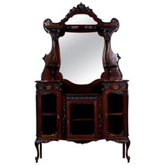 Cabinet inglese in legno e impiallacciatura di mogano, circa 1890