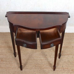 English Mahogany Writing Table Serpentine Console Table Antique Vintage