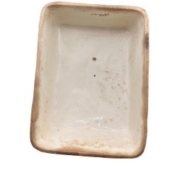 English Majolica Cabbage Butter or Cheese Dish with Tomato Finial, circa 1920s