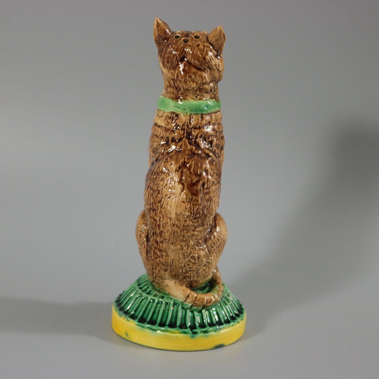English Majolica Cat 'Ive Eaten the Canary' Figure 1