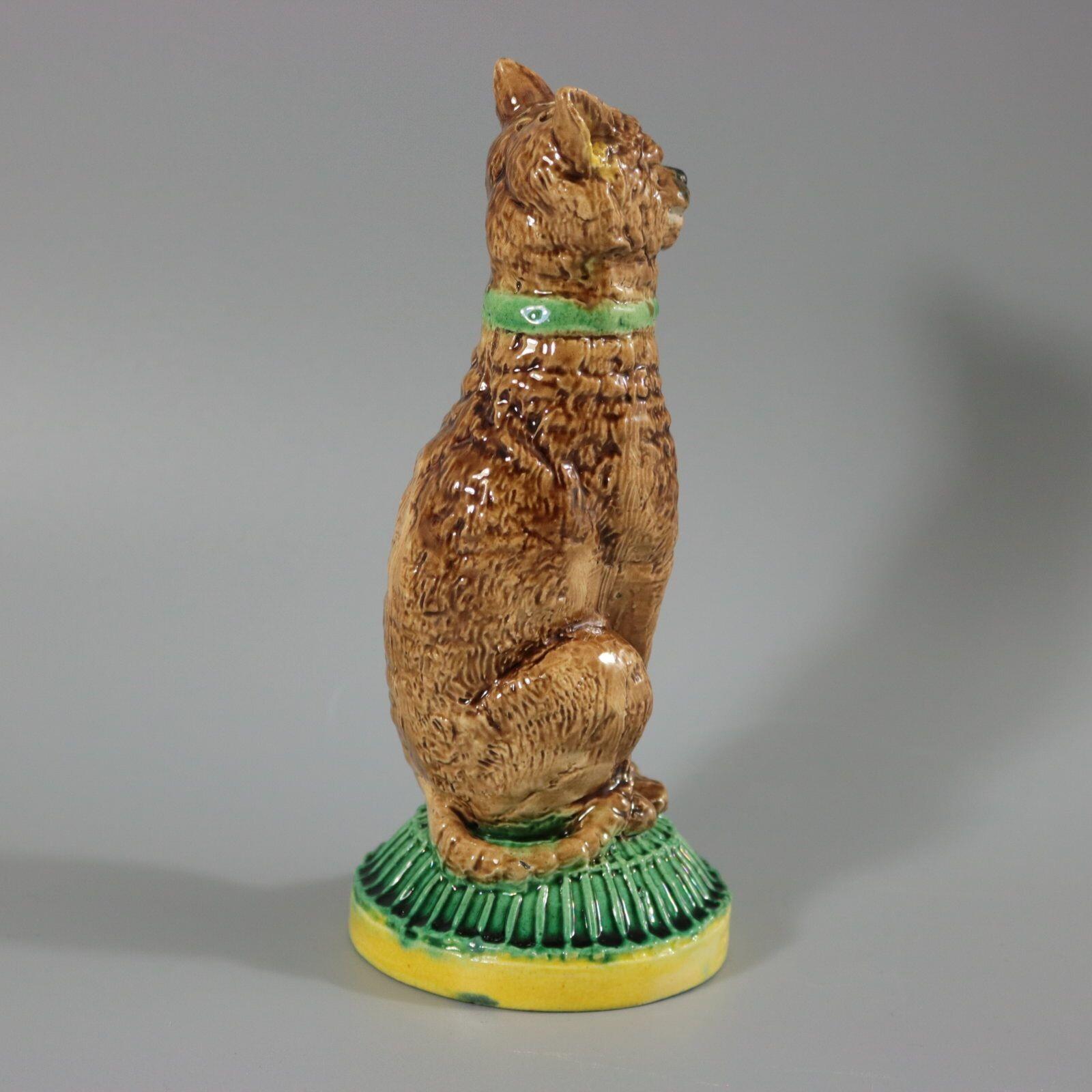 English Majolica Cat 'Ive Eaten the Canary' Figure 2