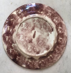 English Majolica Deer and Dog Plate, circa 1880