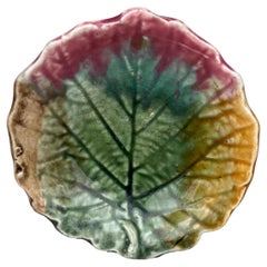 English Majolica Leaf Butter Pat circa 1890 English Majolica Leaf Butter Pat circa 1890